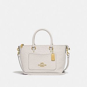 Coach Mini Emma Ostrich-embossed leather (white)